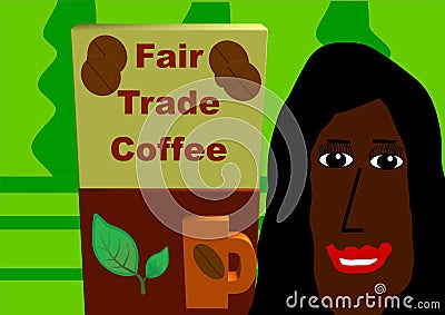 Fair Trade Coffee Vector Illustration
