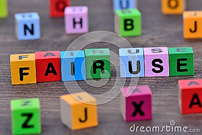 Fair use words on table Stock Photo