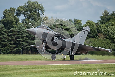 FAIRFORD, UK - JULY 10: Rafale C Aircraft participates in the Royal International Air Tattoo Air show event July 10, 2016 Editorial Stock Photo