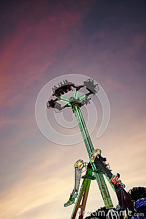 Fairground attraction in the evening Editorial Stock Photo