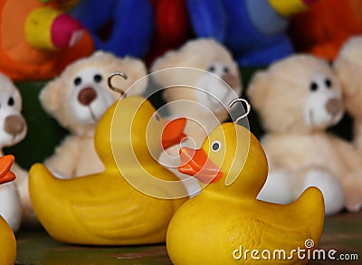 Fairground ducks Stock Photo