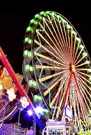 Fairground at Night Stock Photo