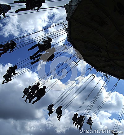 Fairground ride silhouette 01 Stock Photo