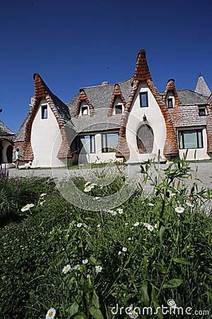 Fairies Valley Clay loam Castle in Porumbacu village, near Sibiu, Romania Editorial Stock Photo