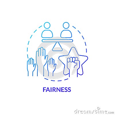Fairness blue gradient concept icon Vector Illustration