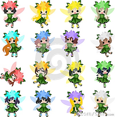 The pretty fairies Vector Illustration