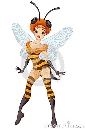 Fairy Bee Vector Illustration