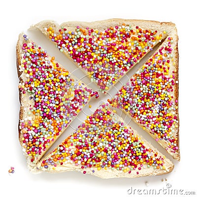 Fairy Bread Top View Isolated Stock Photo
