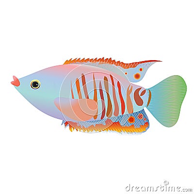 Fairy cartoon fish isolated on a white background Vector Illustration