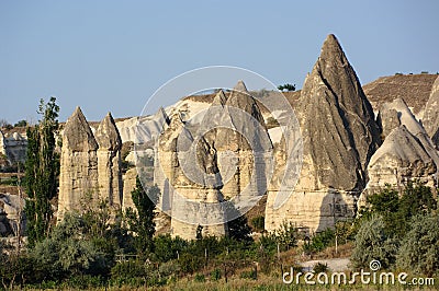 Fairy Chimneys In Cappadocia, Turkey Stock Photo