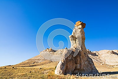 Fairy Chimneys. Fairy Chimneys in Cappadocia Turkey. Peri bacalari in Turkish Stock Photo