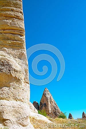 Fairy Chimneys or Peri Bacalari in Cappadocia Turkey Stock Photo