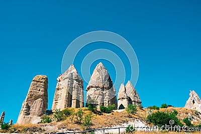 Fairy Chimneys or Peri Bacalari in Cappadocia Turkey Stock Photo