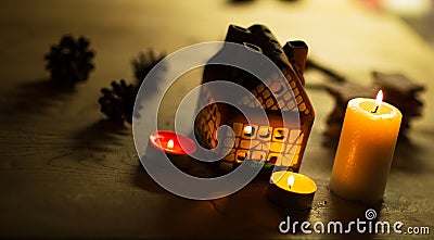 Fairy Christmas house cake Stock Photo