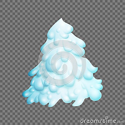 Fairy christmas tree. Fir-tree is covered completely with snow. Vector Vector Illustration