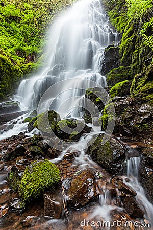 Fairy falls in Columbia River Gorge, Oregon Stock Photo