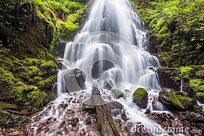 Fairy falls in Columbia River Gorge, Oregon Stock Photo