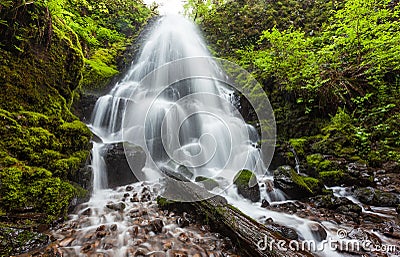 Fairy falls in Columbia River Gorge, Oregon Stock Photo