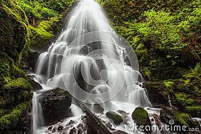 Fairy falls in Columbia River Gorge, Oregon Stock Photo