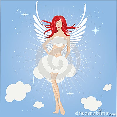 Fairy girl , angel Vector Illustration