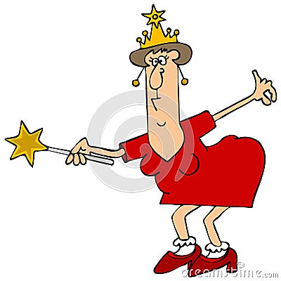 Fairy godmother holding a wand Stock Photo