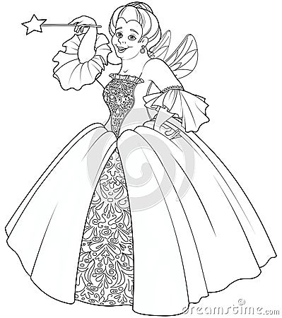 Fairy Godmother Making a Wish Vector Illustration