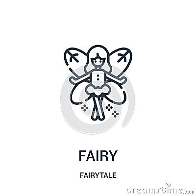 fairy icon vector from fairytale collection. Thin line fairy outline icon vector illustration Vector Illustration