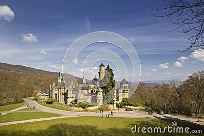 Fairy medieval castle Stock Photo