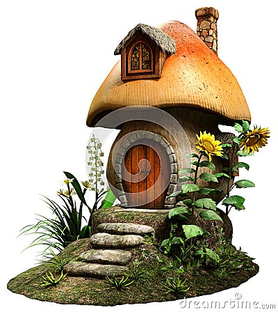 Fairy mushroom house Stock Photo