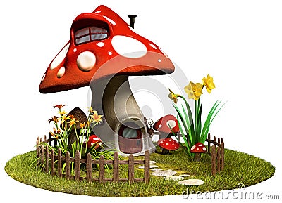 Fairy mushroom house Stock Photo