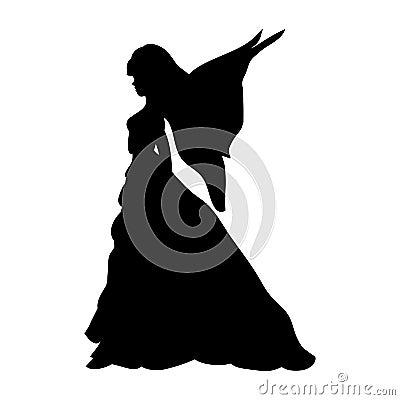 Fairy silhouette fairytale fantasy magical Vector Illustration