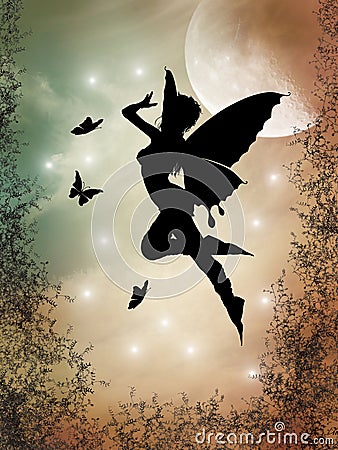 Fairy silhouette Stock Photo