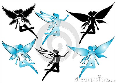 Fairy silhouettes Stock Photo