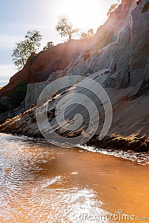 Fairy Stream Canyon. Red river between rocks and jungle. Mui Ne. Vietnam Stock Photo