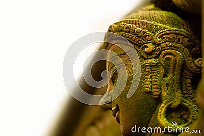 Fairy stucco Goddess with green moss, Stock Photo