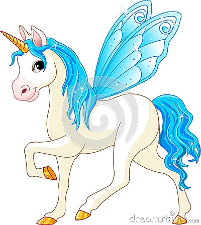 Fairy Tail Blue Horse Stock Photo