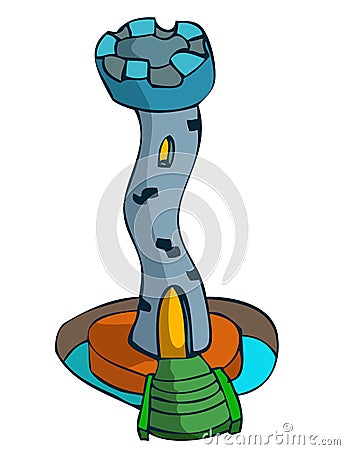 Fairy Tail Castle Tower. Vector Illustration