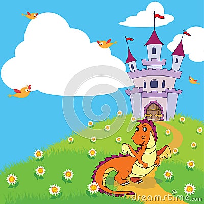 Fairy Tale Castle Vector Illustration