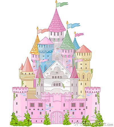 Fairy Tale Castle Vector Illustration