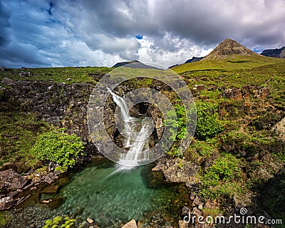 Fairy-tale landscape, The Fairy Pools, Isle of Skye, Scotland Stock Photo