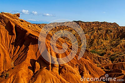 Fairy Tale rainbow canyon Skazka in Kyrgyzstan Stock Photo