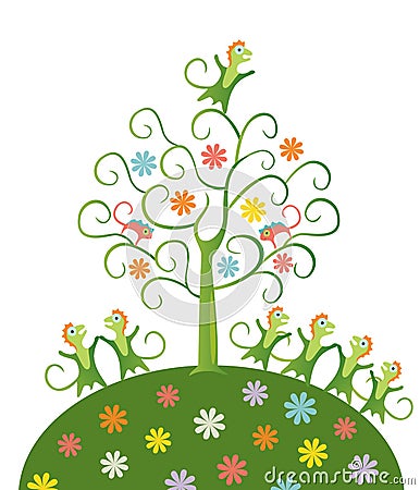 Fairy tree. Vector Illustration