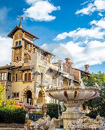The fairy Villa on Piazza Mincio in the Quartiere Coppede Stock Photo