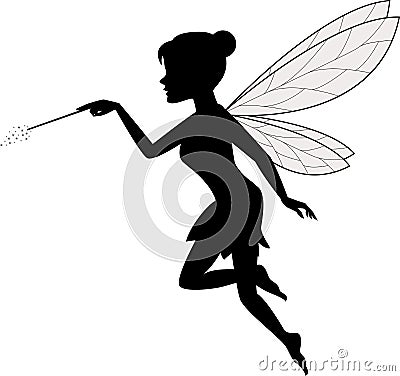 Fairy Waving Her Wand Vector Illustration