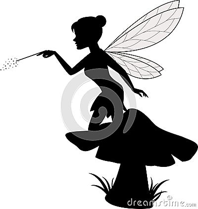 Fairy Waving Her Wand Vector Illustration