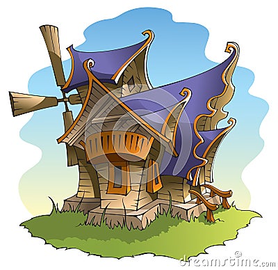 Fairy windmill Vector Illustration