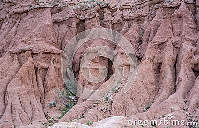 Fairytale Canyon Red Hill Kyrgyzstan Stock Photo