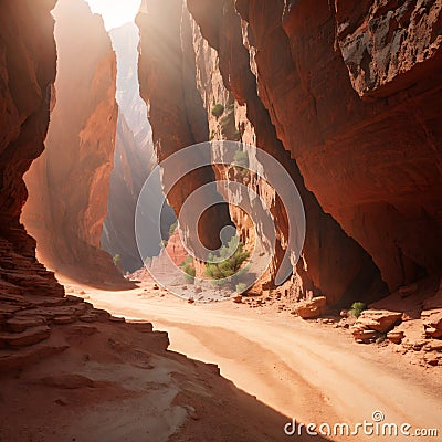 Fairytale Canyon Skazka in Kyrgyzstan, fairy tale valley, South shore of Lake Issyk Kul also called rainbow mountains. Stock Photo