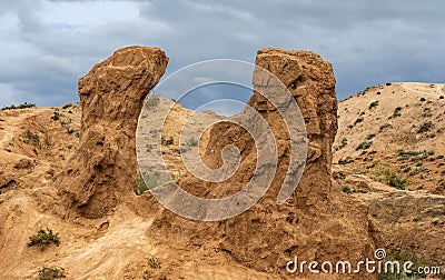 Fairytale Canyon Two Roks Kyrgyzstan Stock Photo