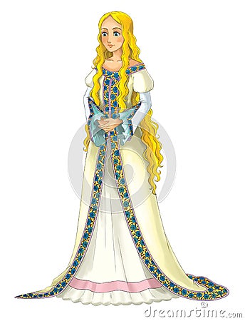 Fairytale cartoon character - princess Cartoon Illustration